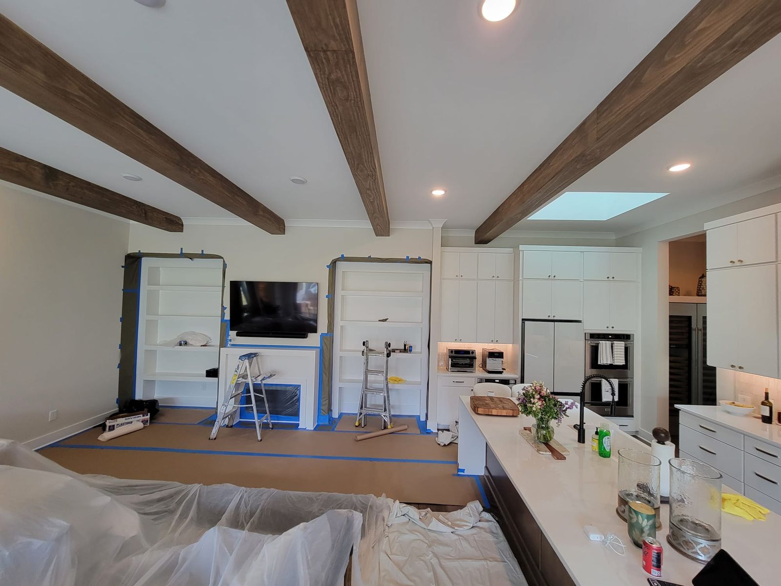 Fireplace & Built-In Shelves Painting